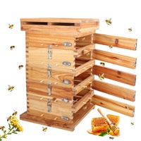 Nueva Caja de Abejas China de Madera de Ciprés con Cera Hidrolizada, Colmena de Abejas de Paredes Gruesas, Cubo Tradicional para Atraer Jorobas de Abejas