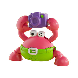 Wind Up Crab Toy Pull Back Moving Cartoon <b>Animal</b> For 2 To 4 Years Boys <b>Plastic</b> Yellow Color - Product Image 5