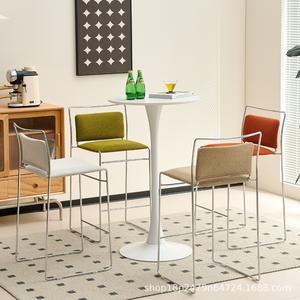 Sillas de Bar Suinuma con Estructura Cromada, Patas Altas y Respaldo para Bar o Comedor - Product Image 2