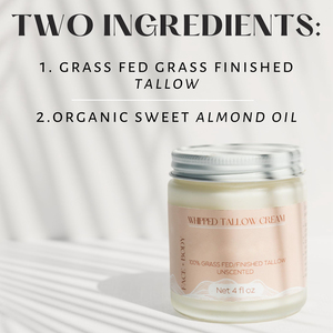 Loción corporal de sebo de ternera para el cuidado de la piel, aceite de almendra dulce orgánico natural alimentado con hierba 100% sin perfume - Product Image 2