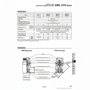 Válvula en línea de alto vacío SMC Pneumatics Válvula DE CONTROL DE XYH-40 - Product Image 1