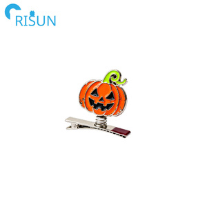 Horquilla de calabaza de Halloween de Metal al por mayor, pinza de pelo con logotipo personalizado, sombrero fantasma, Araña, horquillas, pinzas de pelo <span class=keywords><strong>para</strong></span> mujer, regalo - Product Image 6