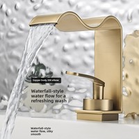 Robinet cascade en cuivre 304 pour eau froide et chaude, lavabo, salle de bain, toilettes, usage domestique de luxe