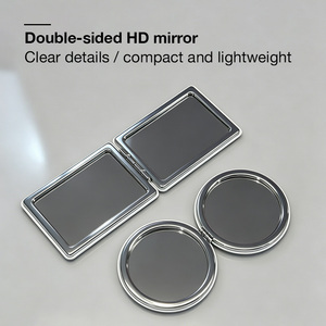 Custom Logo Printing Round <b>Compact</b> <b>Mirror</b> Double Sided Portable Travel <b>Mirror</b> White Leather <b>Mirror</b> Etching for Christmas Gift - Product Image 3