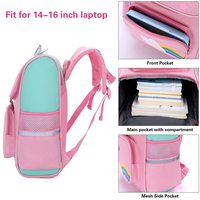 Sac à dos tendance à motif paysager mignon avec cadre externe pour filles et garçons, idéal pour l'école (1ère à 6ème année), protection de la colonne vertébrale et réduction de la charge