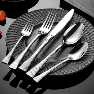 A54 Double-Sided Fishtail Pattern 304 Stainless Steel Knife <b>Fork</b> Spoon Set Durable European Style Tableware For Hotels - Product Image 3