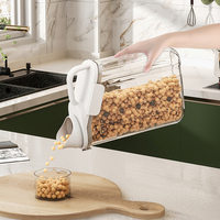 Conteneur de stockage alimentaire hermétique de 2 L, distributeur de riz et de céréales, sans BPA, en PS+PP, avec tasse graduée et bec verseur, pour la cuisine