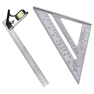 Regla combinada de comercio exterior de 300 mm de aleación de aluminio con nivel para medición de ingeniería - Product Image 2