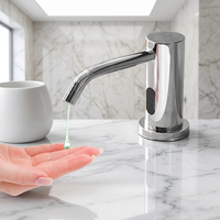 Distributeur automatique de savon liquide de qualité hospitalière, style robinet en laiton avec capteur public et bouteille de savon liquide