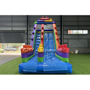 Hot bán giá rẻ khối đầy màu sắc thương mại Inflatable trượt nước Inflatable trẻ em trượt với hồ bơi - Product Image 2