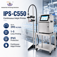 Imprimante à jet d'encre continu haute vitesse IPS-C550 390m/min, machine de codage CIJ avec protection IP65 pour les lignes de production industrielles