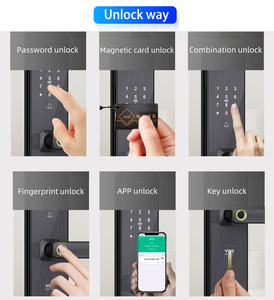 Smart Life/Tuya <span class=keywords><strong>Alexa</strong></span> ล๊อคประตูทองเหลือง, รหัสไฟฟ้าดิจิตอลดิจิตอล ttlock ลายนิ้วมือล็อคประตู cerradura inteligente - Product Image 6