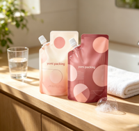 Emballage Doypack personnalisé 500ml 1L 2L pour savon, crème corporelle, lotion, gel lavant pour les mains, shampoing, lessive liquide, pochette à bec verseur