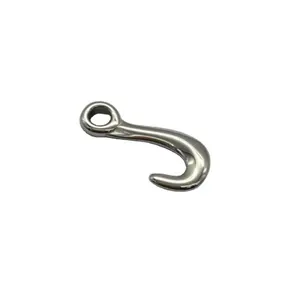 2024 New Engrave Logo Stainless Steel Fish Hook Pendant Viking Hook Charm Necklaces Hook Connectors for Bracelets Wholesale DIY