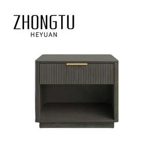 Modern 1-Drawer Oak Wooden Bedside Table <strong>Mirrored</strong> Finish Wide <strong>Nightstands</strong> for Home Hotel Nordic Style Foldable Design for Living - Product Image 6