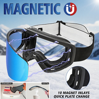 Masque de ski avec protection UV400, lunettes de snowboard magnétiques, lunettes de sport de neige, verres polarisés anti-buée, lunettes de sécurité pour le ski, personnalisables