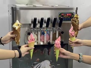 Hot bán hoàn toàn tự động dọc mềm máy làm kem làm bằng thép không gỉ 7-hương vị ngọt ngào ống/Sundae Máy làm kem - Product Image 3