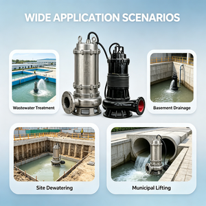 Bomba Sumergible para Aguas Residuales de Hierro Fundido de 5.0 Hp y Alto Flujo, Bomba Eléctrica de 4 Pulgadas para Drenaje de Aguas Sucias en Obras de Construcción - Product Image 6