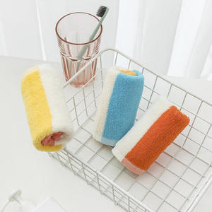 Serviette de bain pour enfants en pur coton, 25x50cm, rayée, bloc de couleurs, douce et absorbante, serviette rectangulaire pour usage domestique pour enfant - Product Image 4