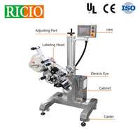 RICIO OEM ODM Machine d'étiquetage automatique en ligne pour pots plats de grande capacité (10L, 20L) et conteneurs géants, pour bouteilles d'eau