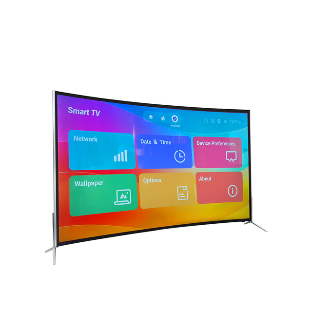 Hot Selling 65" LED Tv 4K Smart Tv WiFi Television Curved Screen Tv with Tempered Glass65" LED Backlight for Home&Hotel Use