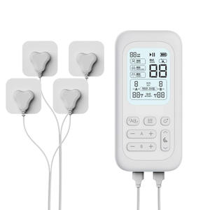 Appareil de massage TENS EMS chauffant à double canal avec 50 niveaux d'intensité et 3 réglages de chaleur pour soulager la douleur - Product Image 1