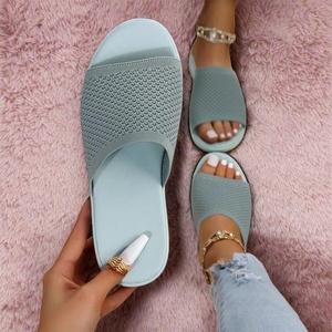Taglie forti da <span class=keywords><strong>donna</strong></span> <span class=keywords><strong>43</strong></span> pantofole piatte <span class=keywords><strong>sandali</strong></span> in Mesh Casual con piattaforma traspirante scarpe basse per il tempo libero comode per le signore - Product Image 5