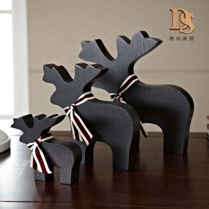 Pièces de décoration en <span class=keywords><strong>bois</strong></span> découpé, 12 pièces, bibliothèque, bureau, <span class=keywords><strong>cerf</strong></span>, cadeau de noël, ornement Animal en <span class=keywords><strong>bois</strong></span> - Product Image 4