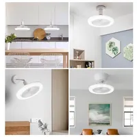 Ventilateur de plafond LED intelligent 3-en-1 avec télécommande, lampe d'éclairage, base convertisseur E27, 85-265V pour chambre et salon