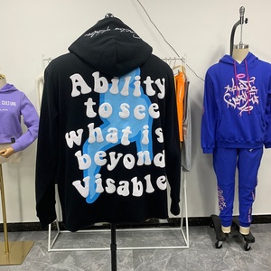 Fabricante Mayorista de Sudaderas con Capucha para Hombre, con Bordes Cortados, Estampado Puff Personalizado, Oversize y sin Dobladillo sin Rematar - Product Image 4