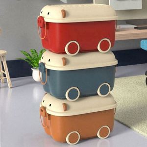 High Quality Plastic Storage <b>Boxes</b> Foldable Polygon Drawer Sundries Clothes Organizer Cartoon Design Saving <b>Wardrobe</b> Bedding - Product Image 4
