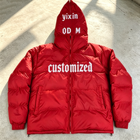 Veste matelassée en coton YIXIN personnalisée, chaude pour l'hiver, à fermeture éclair intégrale, style streetwear, manteau en duvet d'oie pour homme, vente en gros