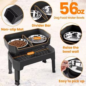 4-em-1 Elevado Slow Alimentador <span class=keywords><strong>Dog</strong></span> <span class=keywords><strong>Bowls</strong></span> 4 Altura Ajustável <span class=keywords><strong>Mess</strong></span> <span class=keywords><strong>Proof</strong></span> Levantada Tigela Dupla Impressão Personalizada Pet <span class=keywords><strong>Bowls</strong></span> & Alimentadores 2025 - Product Image 2