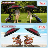 Parapluie manuel d'extérieur transfrontalier pour fauteuil roulant, double auvent, coupe-vent, protection UV, parapluie droit à long manche pour plage et parc