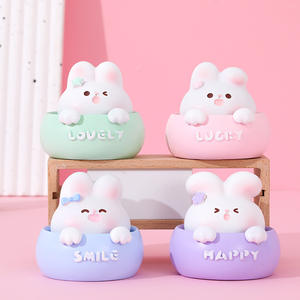 Ornements de Bobblehead de Lapin Super Mignon Créatif Style Feng Shui Écologique pour les Filles de Bureau de Voiture Cadeaux d'Affaires <span class=keywords><strong>Occasion</strong></span> du Nouvel An - Product Image 1