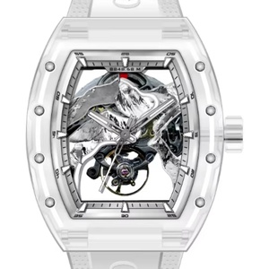 BG6001 Men Automatic <b>Watch</b> Transparent Tonneau Case <b>Mechanical</b> Wristwatch Luminous Fluororubber Strap Mount Everest Dial - Product Image 1