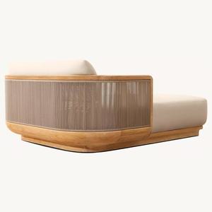 <span class=keywords><strong>Lit</strong></span> de soleil double de luxe pour l'extérieur, en teck, résistant aux UV, avec coussins, pour hôtel, terrasse en bord de mer - Product Image 3