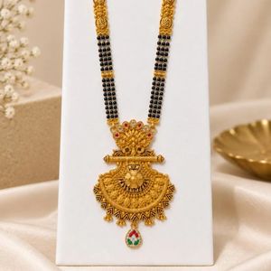 Antique Mangalsutra for Women Elegant Traditional Indian Jewellery Bridal Wedding Ethnic <b>Fashion</b> <b>Necklace</b> Accessory - Product Image 1