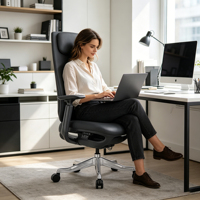 PDG de luxe Boss Chiars chaise pivotante ergonomique à dossier haut chaises de bureau de direction en cuir PU avec appui-tête réglable