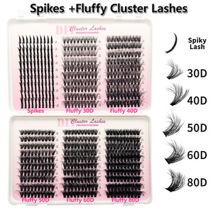 Eyelash Extensions Fluffy DIY Individual <b>Lashes</b> Spiky <b>Cluster</b> <b>Lash</b> Black10-16mm 30D40D50D60D80D - Product Image 2