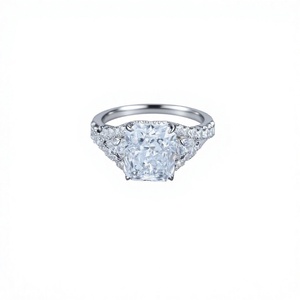 Hermoso Anillo de Plata de Ley 925 con Diamante Cultivado en Laboratorio en Forma de Cojín para Mujer, Joyería de Compromiso Elegante y de Lujo - Product Image 1