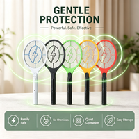 Raquette anti-moustiques écologique rechargeable haute tension avec filet de sécurité à 3 couches pour la famille