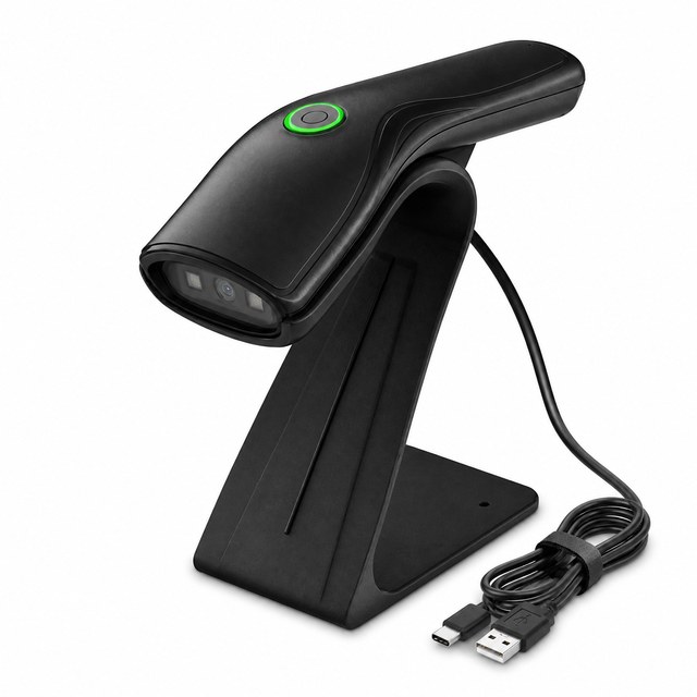 2D Barcode Scanner USB2.0 Wired Handheld QR Code Screen Code Reader Laptop/Linux Compatible Supermarket POS Retail Cashier Fast