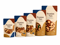 Sachet Doypack de qualité alimentaire à finition mate avec fermeture éclair refermable et fenêtre transparente pour noix, cacahuètes, amandes, noix de cajou