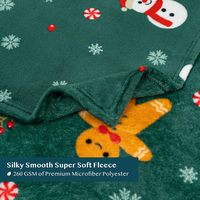Couverture de jet de flanelle imprimée de pain d'épice de Noël de jet de cabane d'hiver chaude en peluche douce