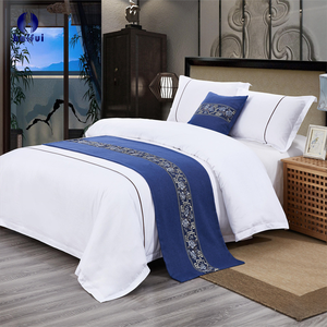 थोक लक्जरी 100% कपास होटल बेडरूम बिस्तर के बिस्तर को डुवेट कवर तकिया के साथ आंतरिक फिट शीट - Product Image 6