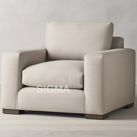 Chaise à siège unique de style luxueux pour le salon Mobilier d'hôtel Ensemble de villas avec canapé-chaise pour le salon
