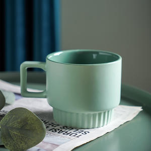Tasse empilable en céramique nordique au design coloré et prix abordable, tasse à eau créative pour la maison, tasse à café simple - Product Image 5