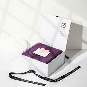 Boîtes cadeaux pliables personnalisées magnétiques pour mariage, blanches, roses, noires, boîte de la Saint-Valentin, ruban, autocollant, gaufrage, matériaux recyclés - Product Image 6