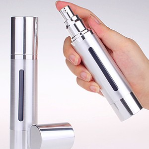 Matte Silver 15ml 30ml 50ml Airless Spray Pump Bottle Hot for Skin Care Serum and Lotion with <strong>Window</strong> - Product Image 3